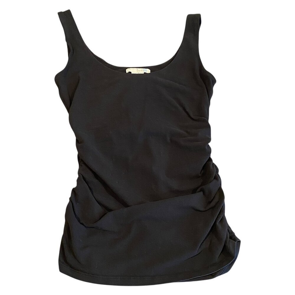 Boden Ruched Sides Tank Top Sz 4 Black #132N